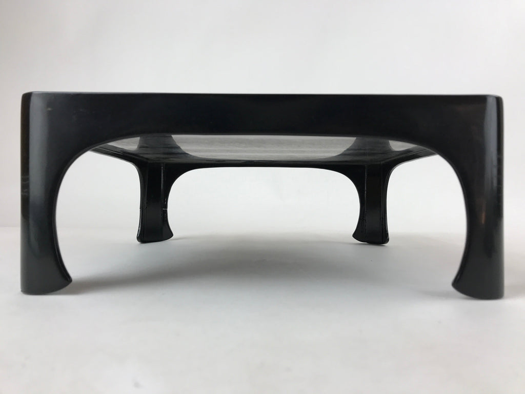 Japanese Wooden Lacquered Legged Table Vtg Ozen Tray Black Nurimono L103
