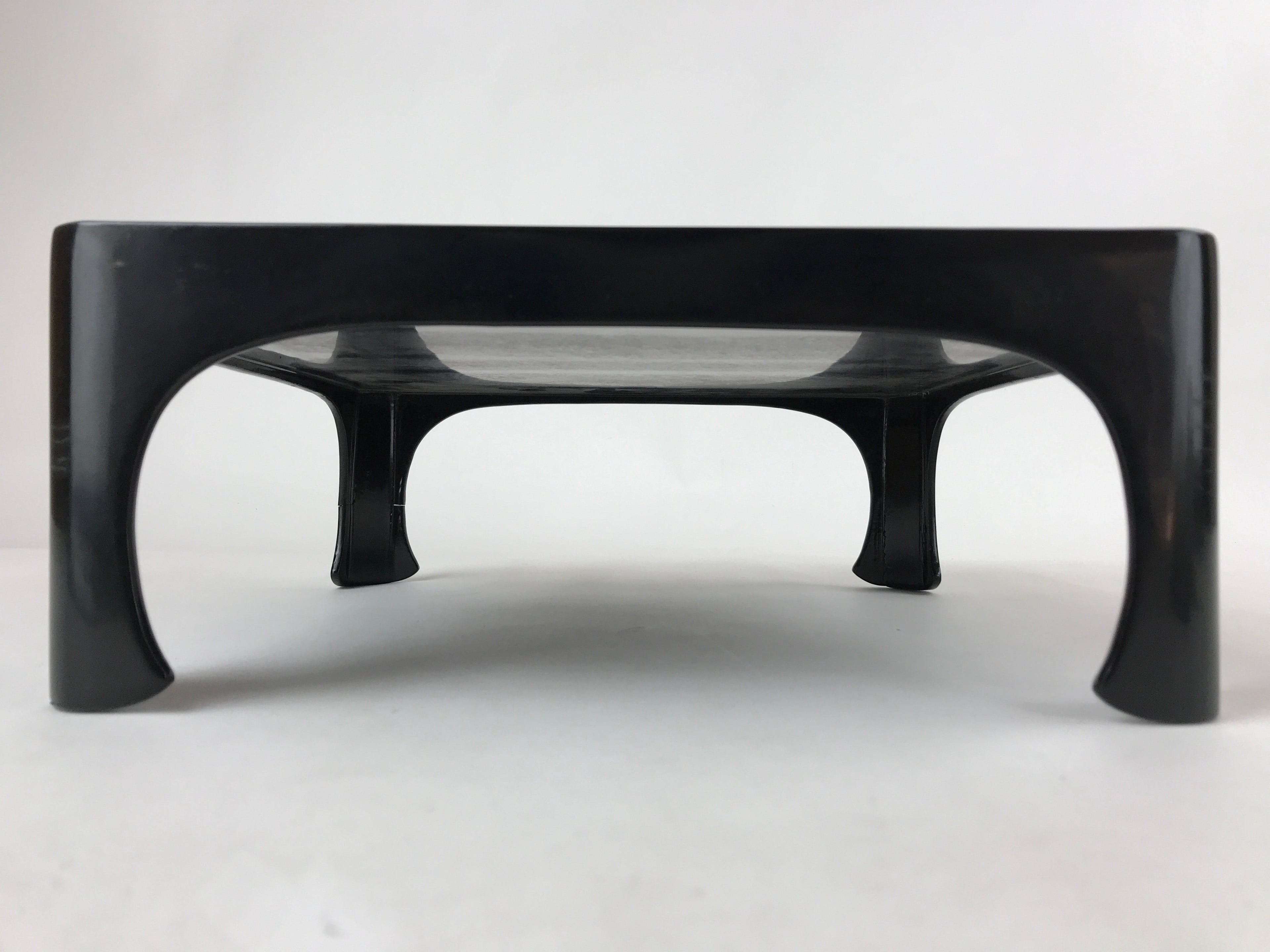 Japanese Wooden Lacquered Legged Table Vtg Ozen Tray Black Nurimono L103