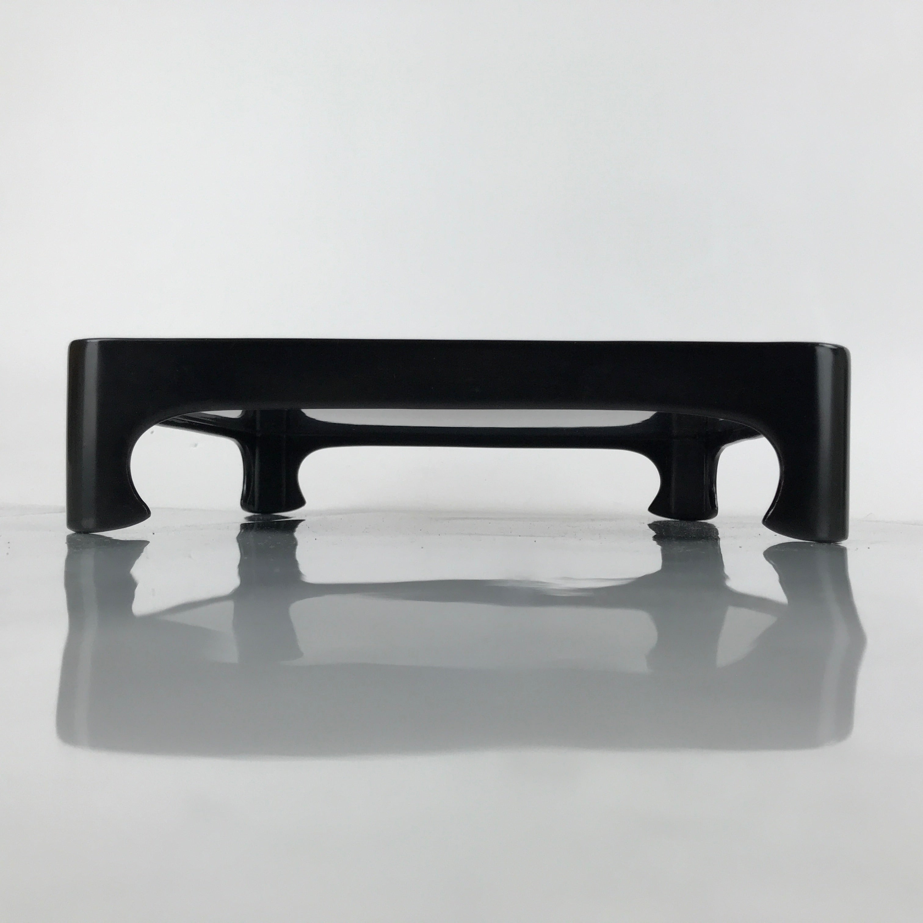 Japanese Wooden Lacquered Legged Table Vtg Ozen Tray Black Nurimono L178