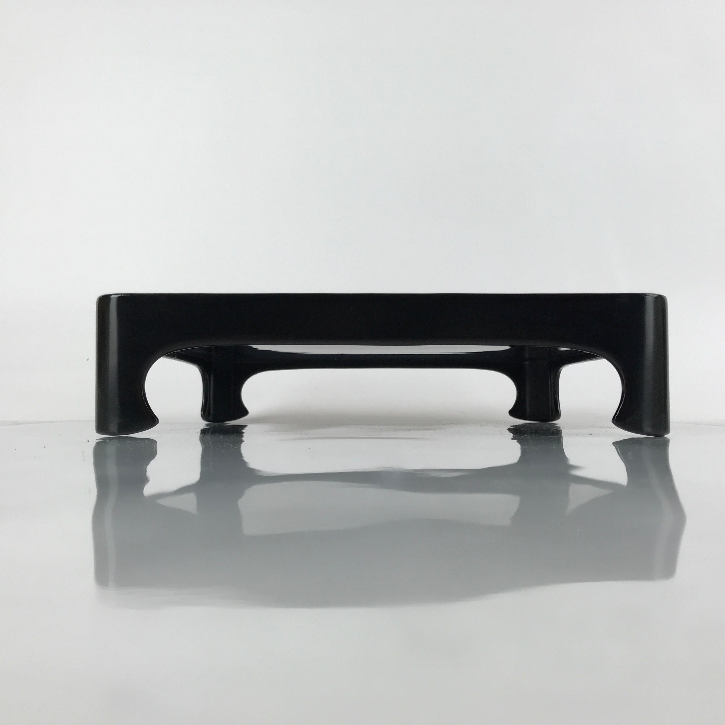 Japanese Wooden Lacquered Legged Table Vtg Ozen Tray Black Nurimono L178