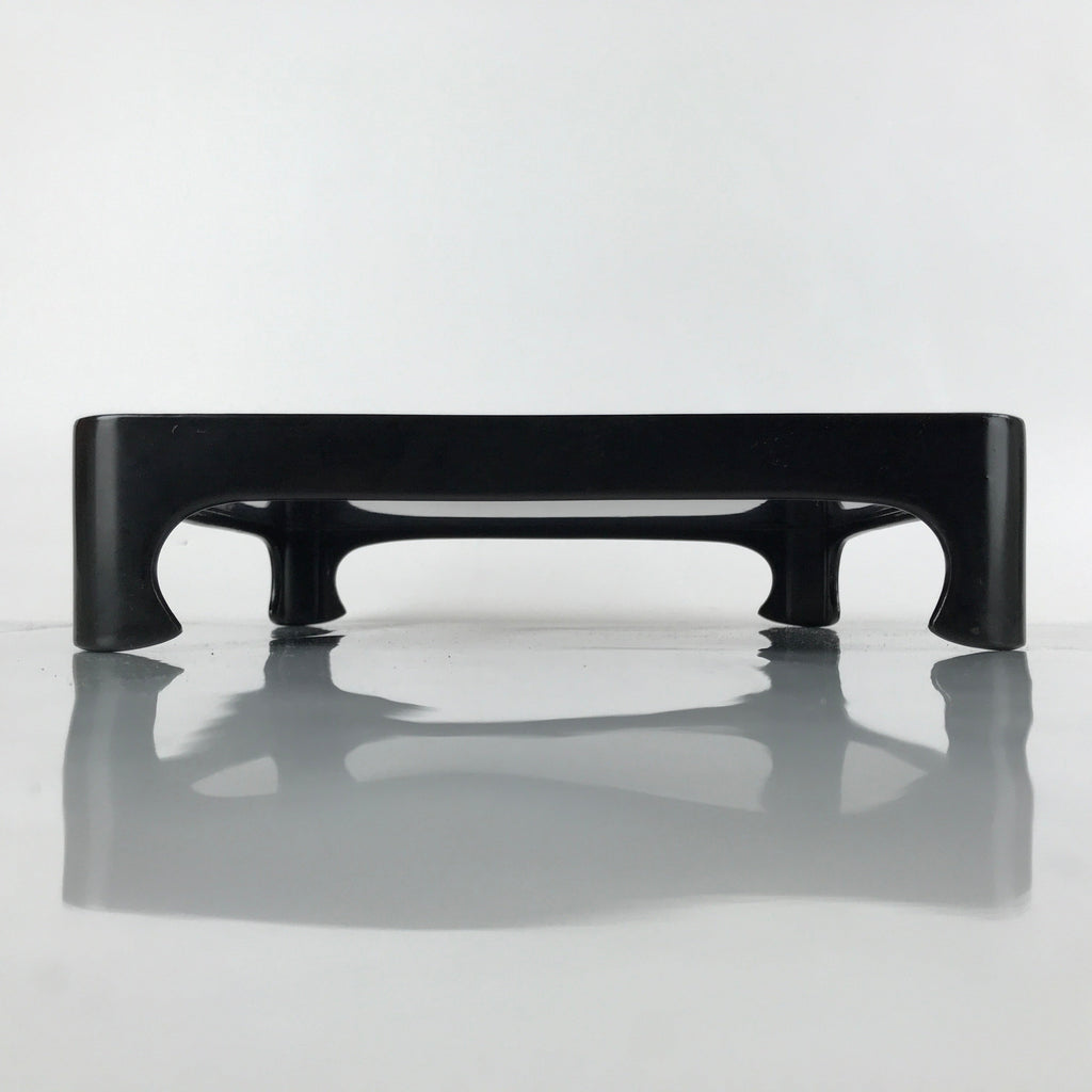 Japanese Wooden Lacquered Legged Table Vtg Ozen Tray Black Nurimono L178
