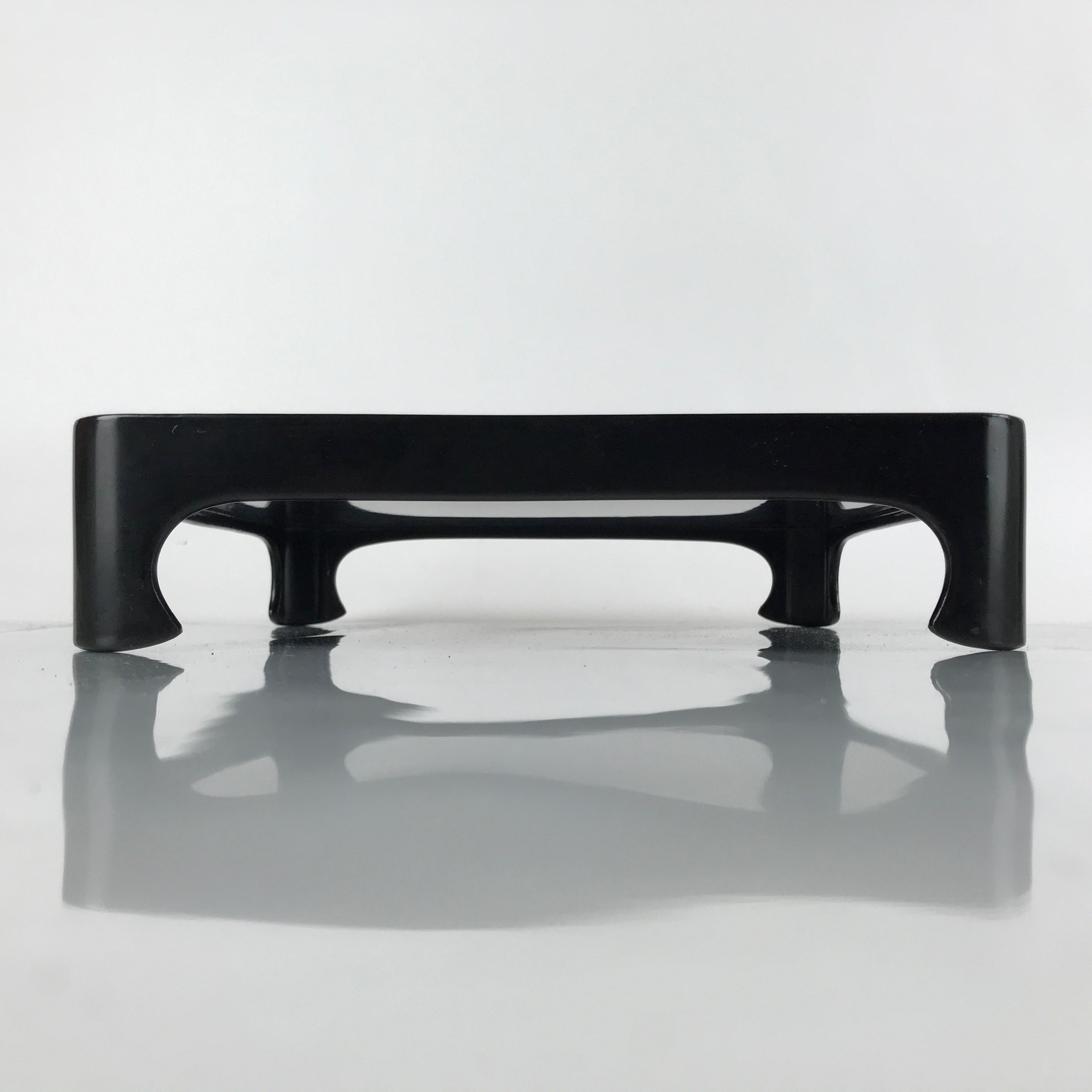 Japanese Wooden Lacquered Legged Table Vtg Ozen Tray Black Nurimono L178