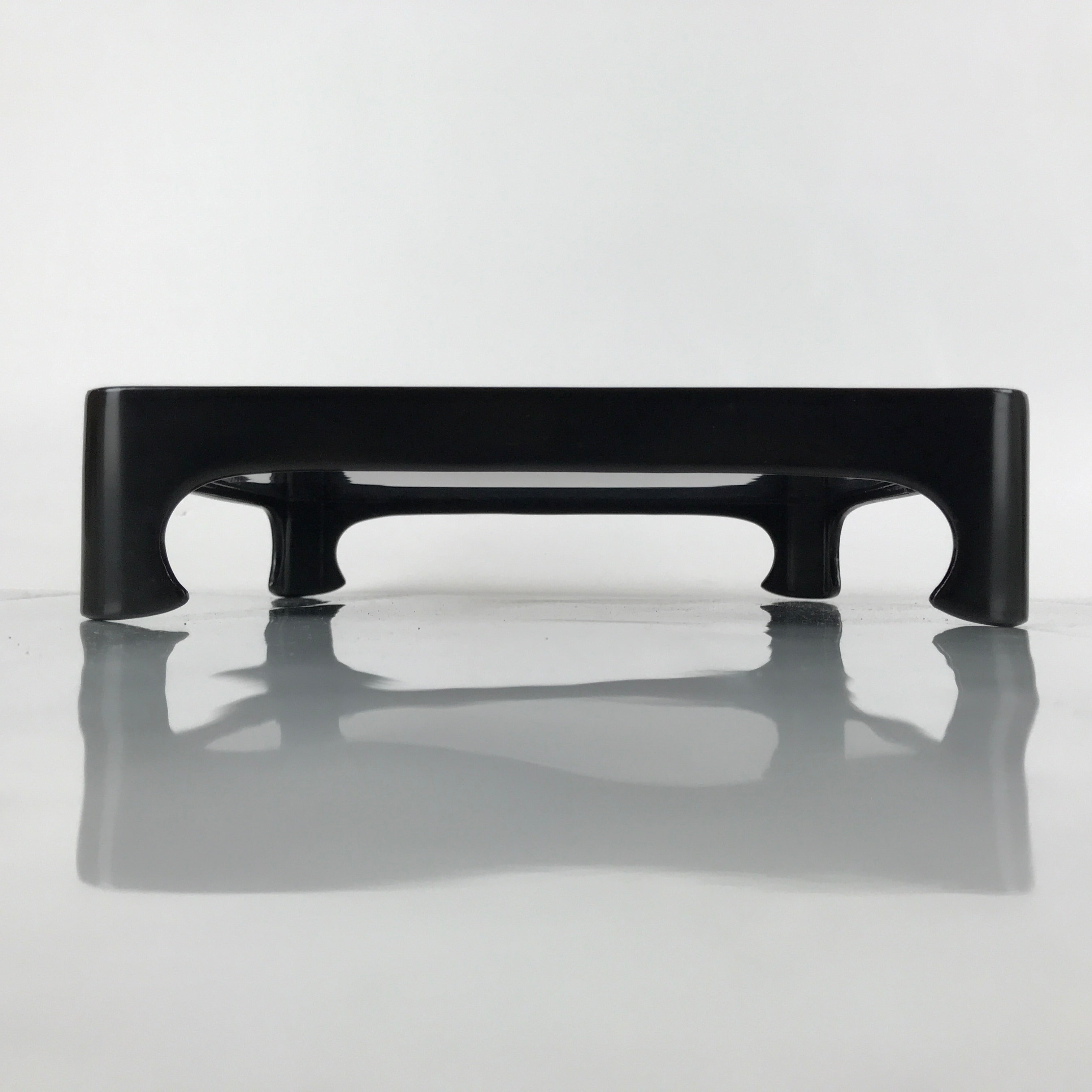 Japanese Wooden Lacquered Legged Table Vtg Ozen Tray Black Nurimono L178