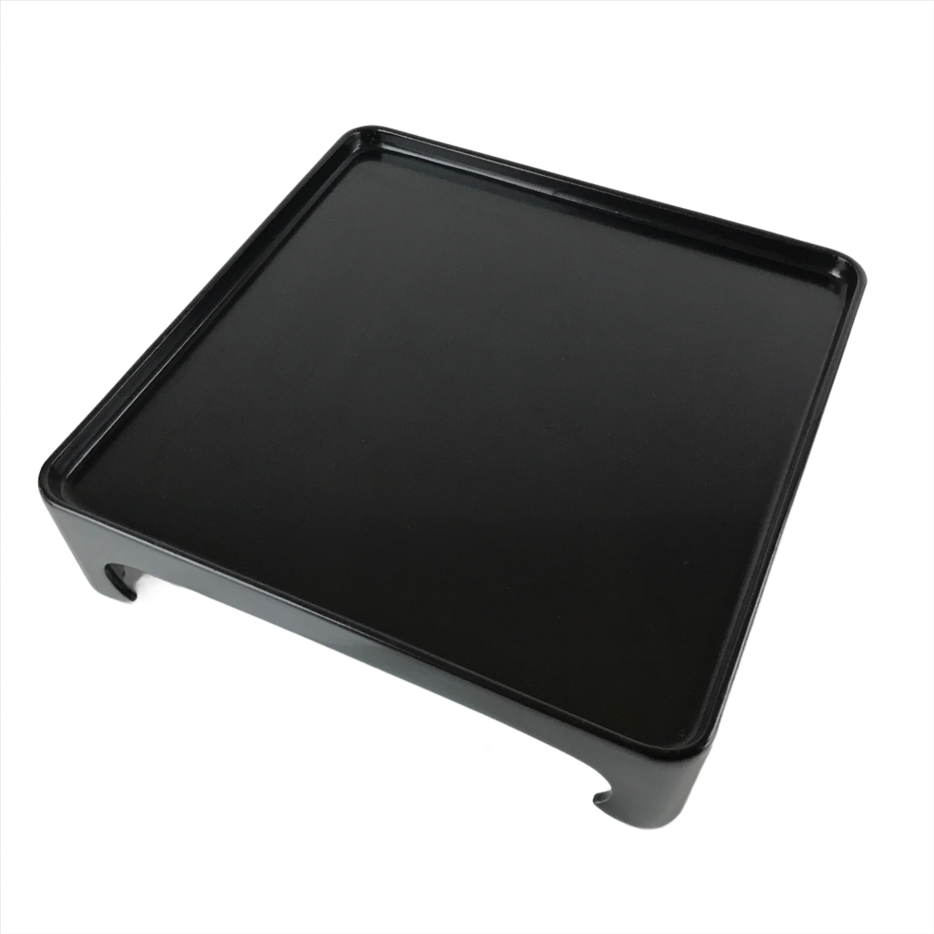 Japanese Wooden Lacquered Legged Table Vtg Ozen Tray Black Nurimono L178