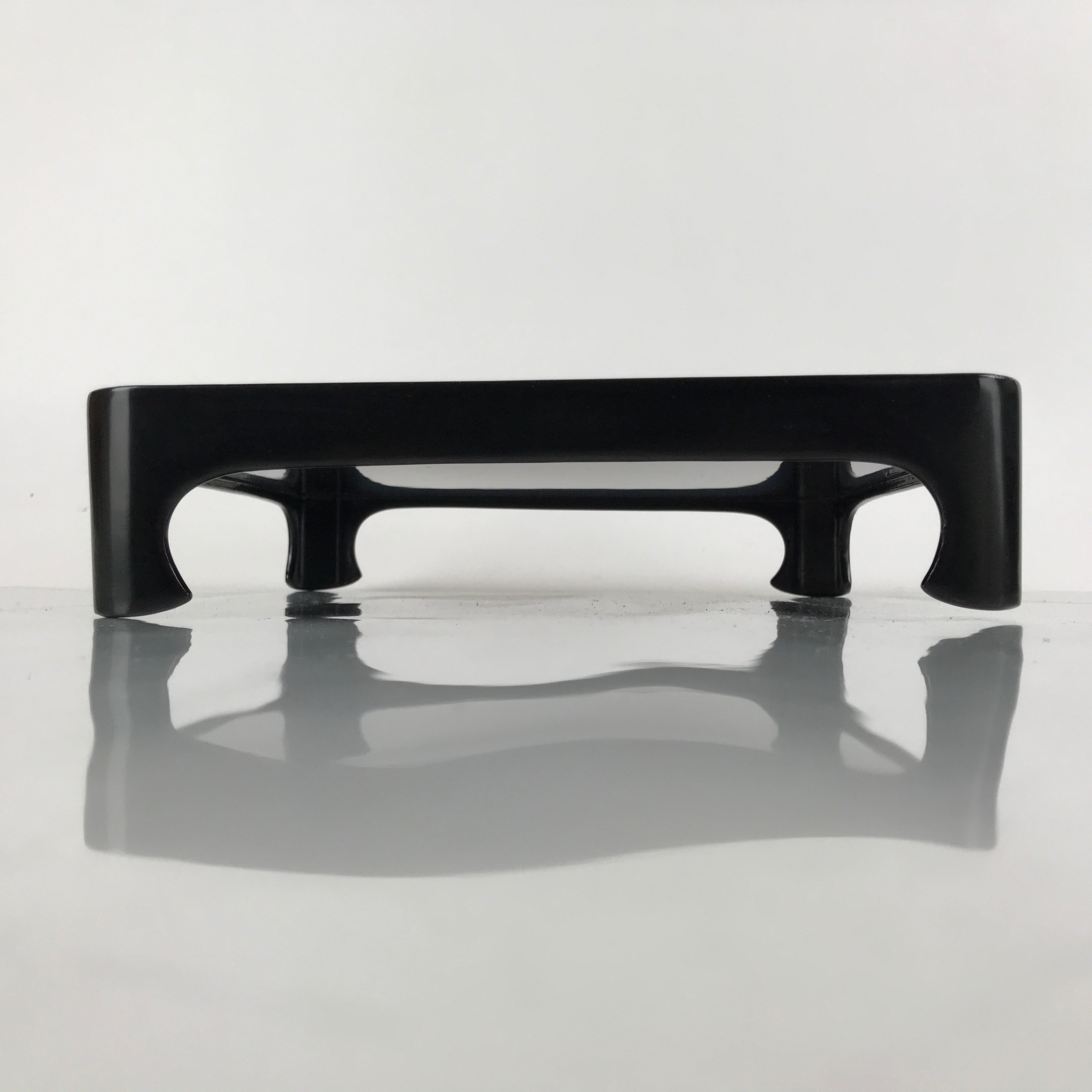 Japanese Wooden Lacquered Legged Table Vtg Ozen Tray Black Nurimono L179