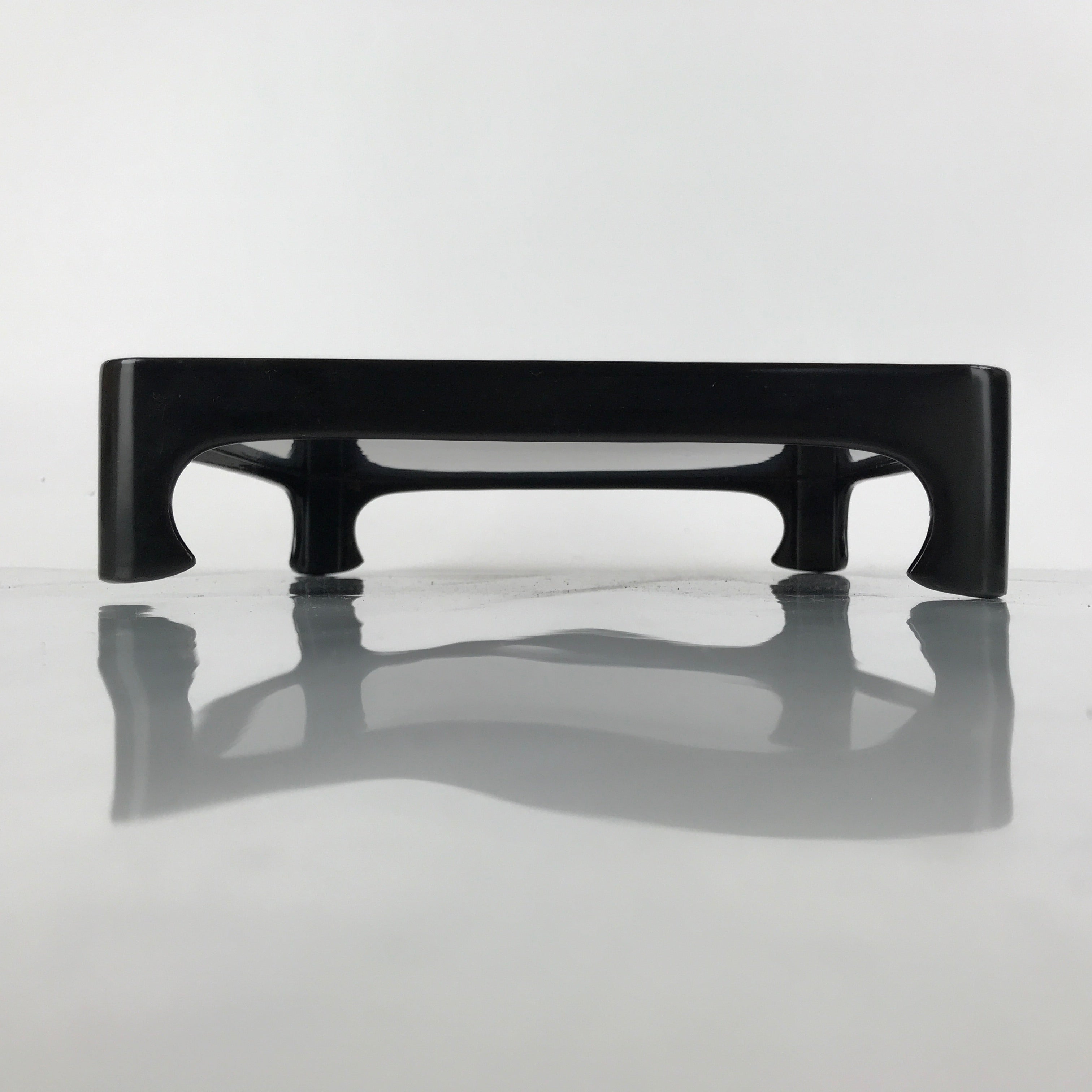 Japanese Wooden Lacquered Legged Table Vtg Ozen Tray Black Nurimono L179