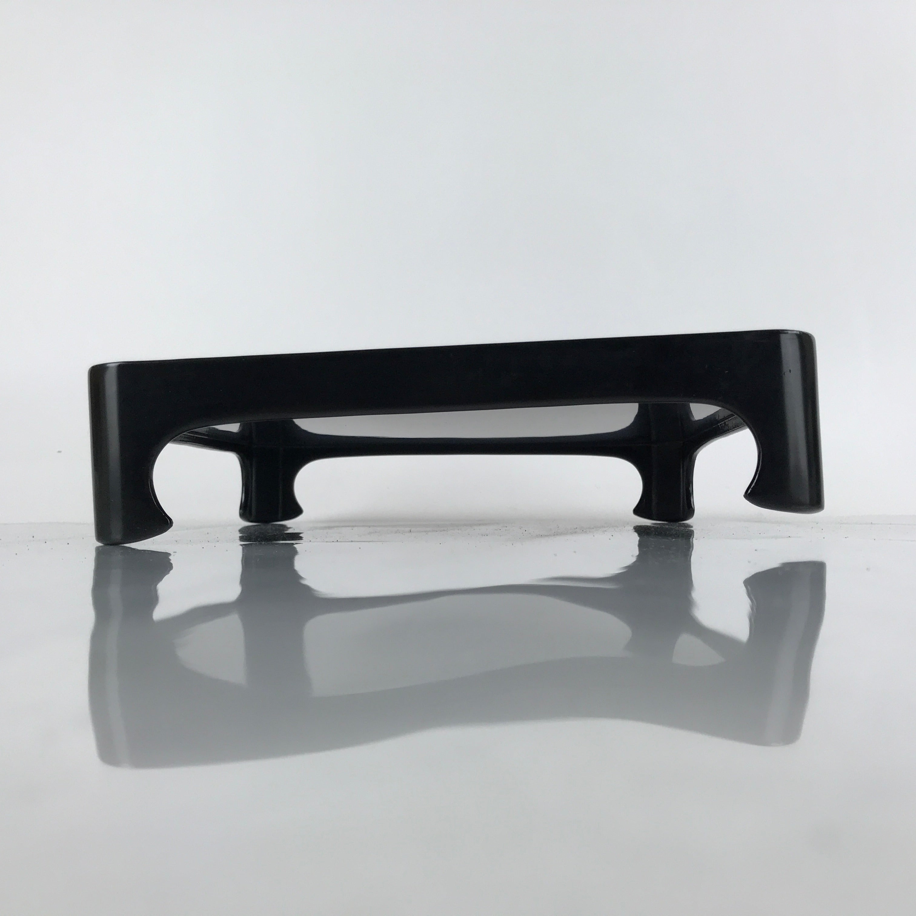 Japanese Wooden Lacquered Legged Table Vtg Ozen Tray Black Nurimono L181