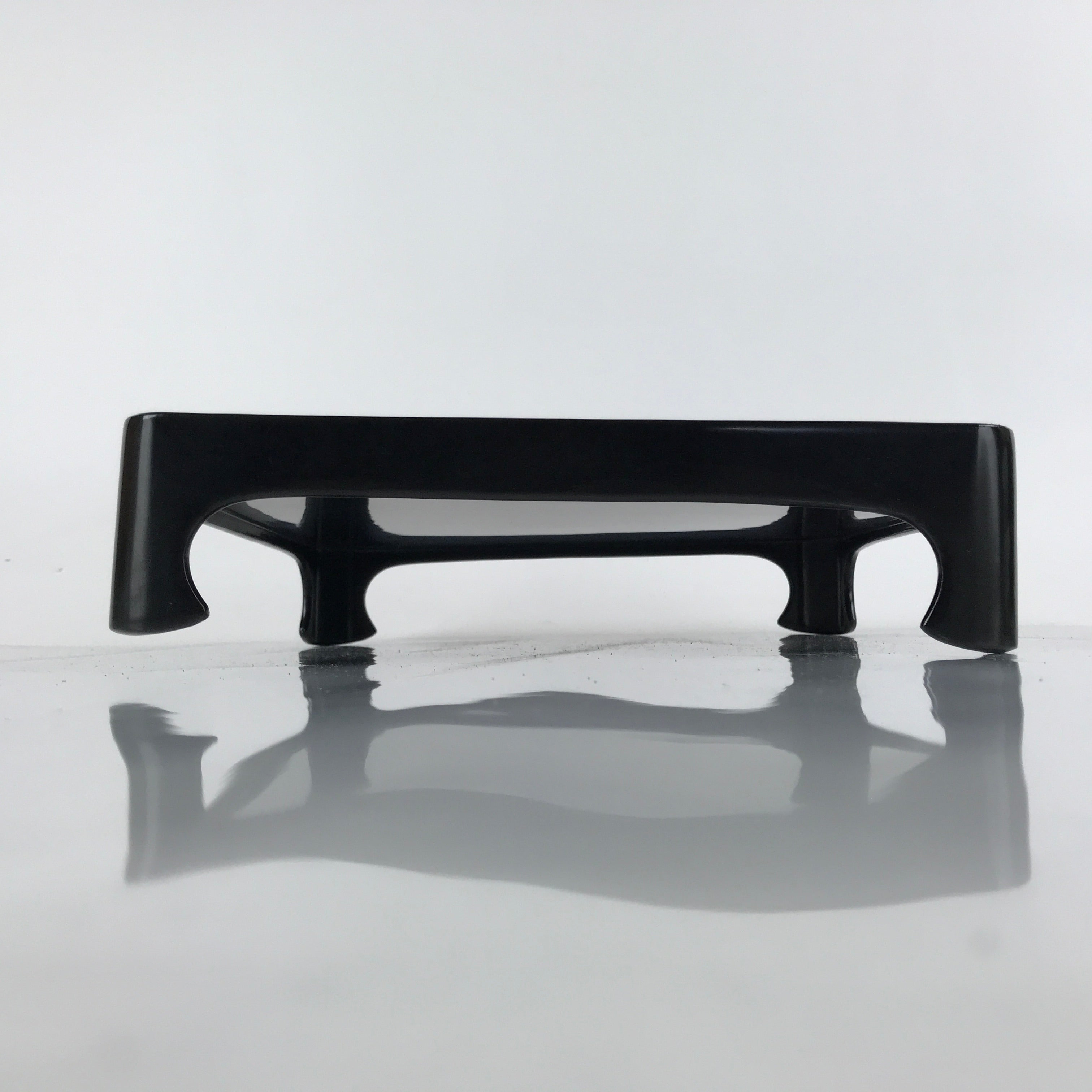 Japanese Wooden Lacquered Legged Table Vtg Ozen Tray Black Nurimono L181