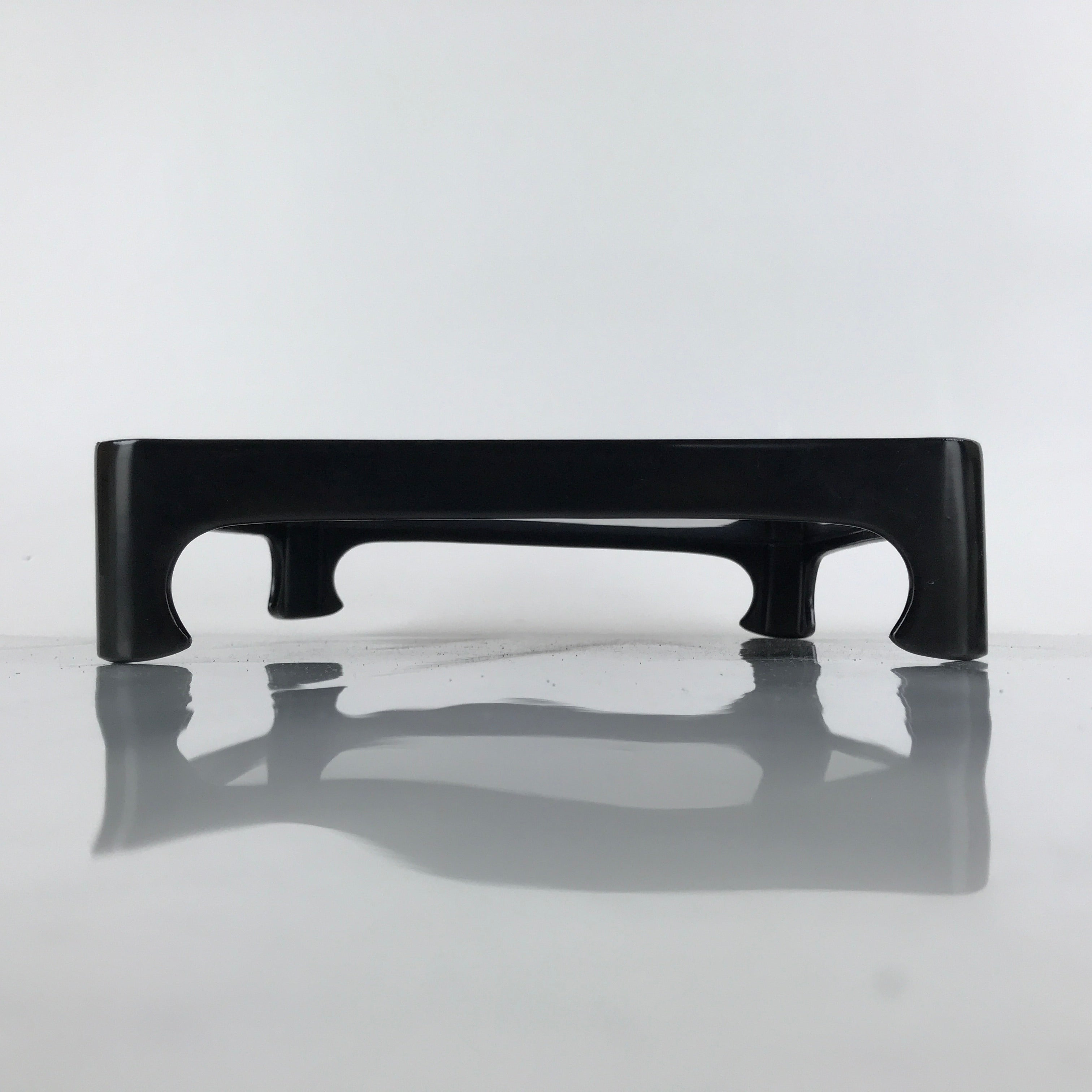 Japanese Wooden Lacquered Legged Table Vtg Ozen Tray Black Nurimono L181