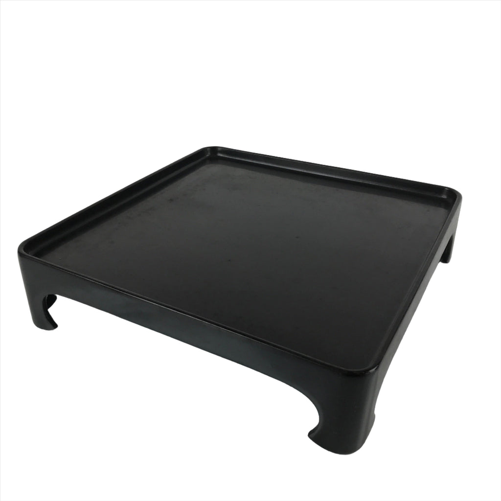 Japanese Wooden Lacquered Legged Table Vtg Ozen Tray Black Nurimono L228