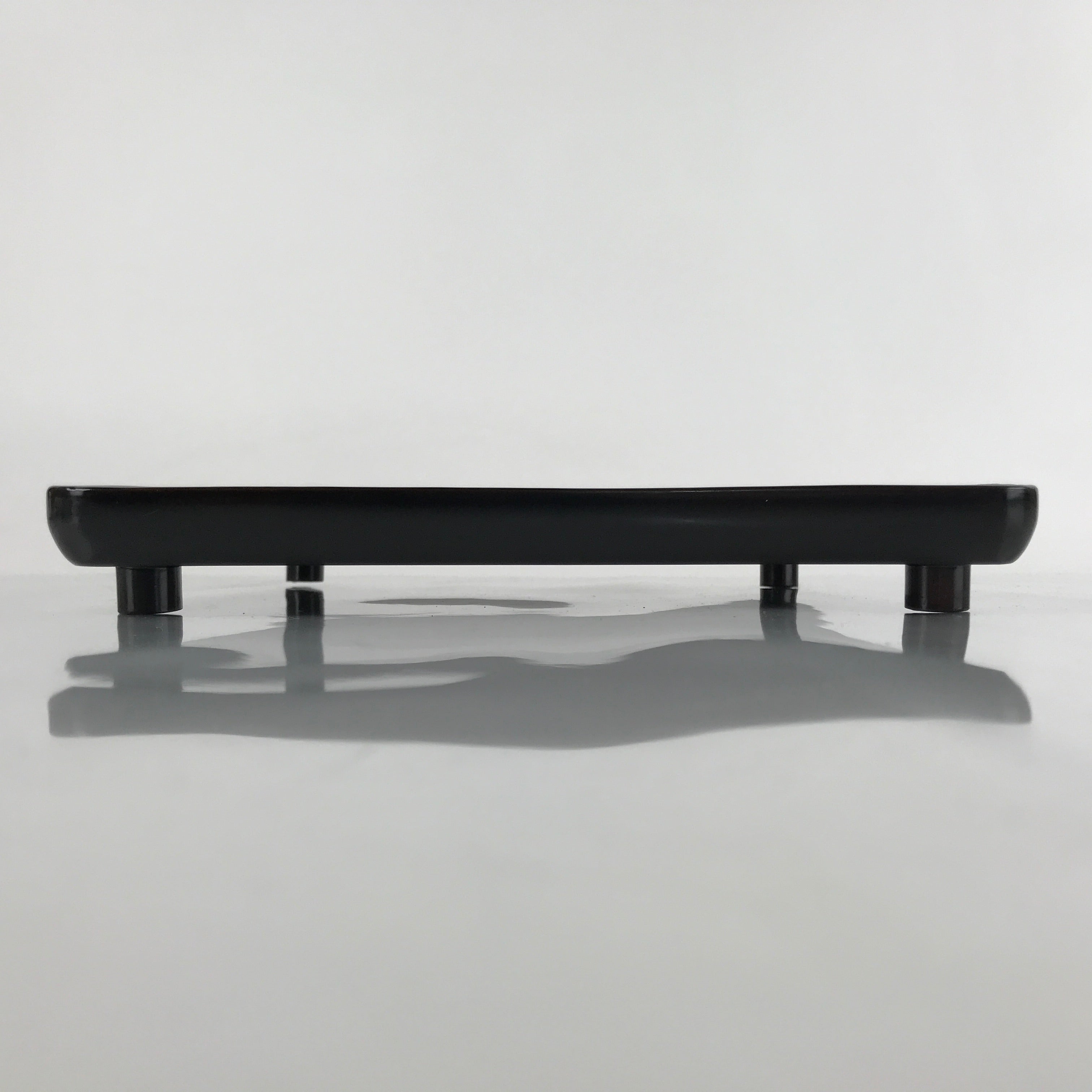 Japanese Wooden Lacquered Legged Table Vtg Ozen Tray Black Nurimono L243
