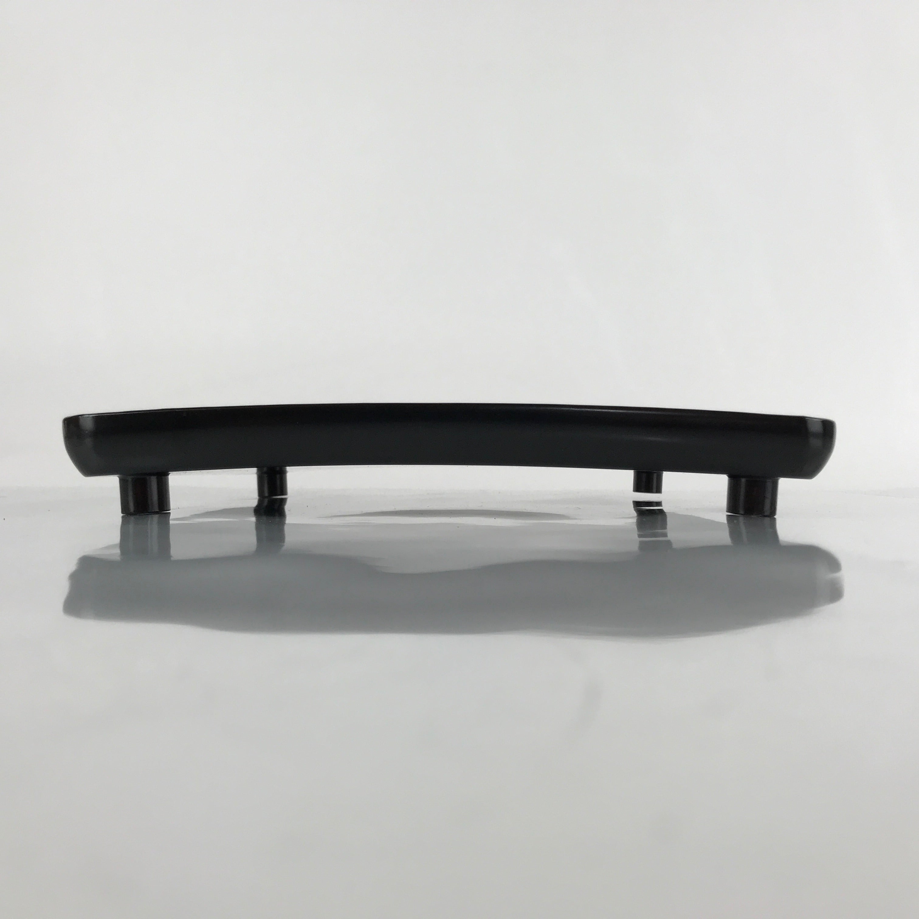 Japanese Wooden Lacquered Legged Table Vtg Ozen Tray Black Nurimono L243