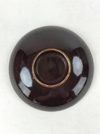 Japanese Wooden Lacquered Makie Sake Cup Sakazuki Vtg Guinomi Brown Gold G103