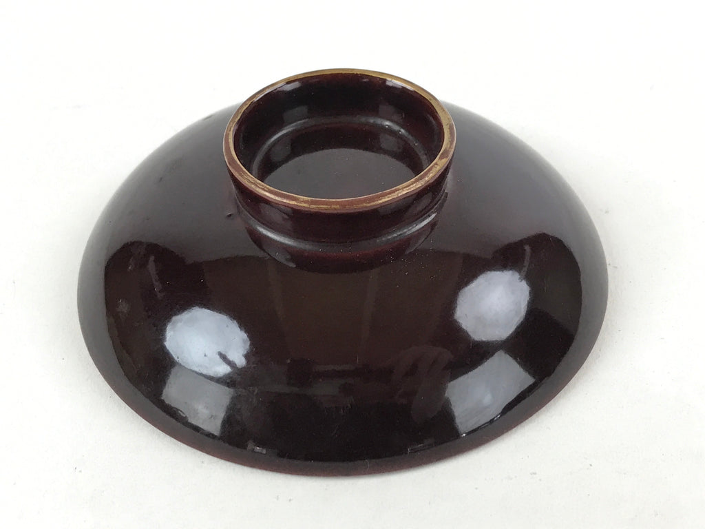 Japanese Wooden Lacquered Makie Sake Cup Sakazuki Vtg Guinomi Brown Gold G103