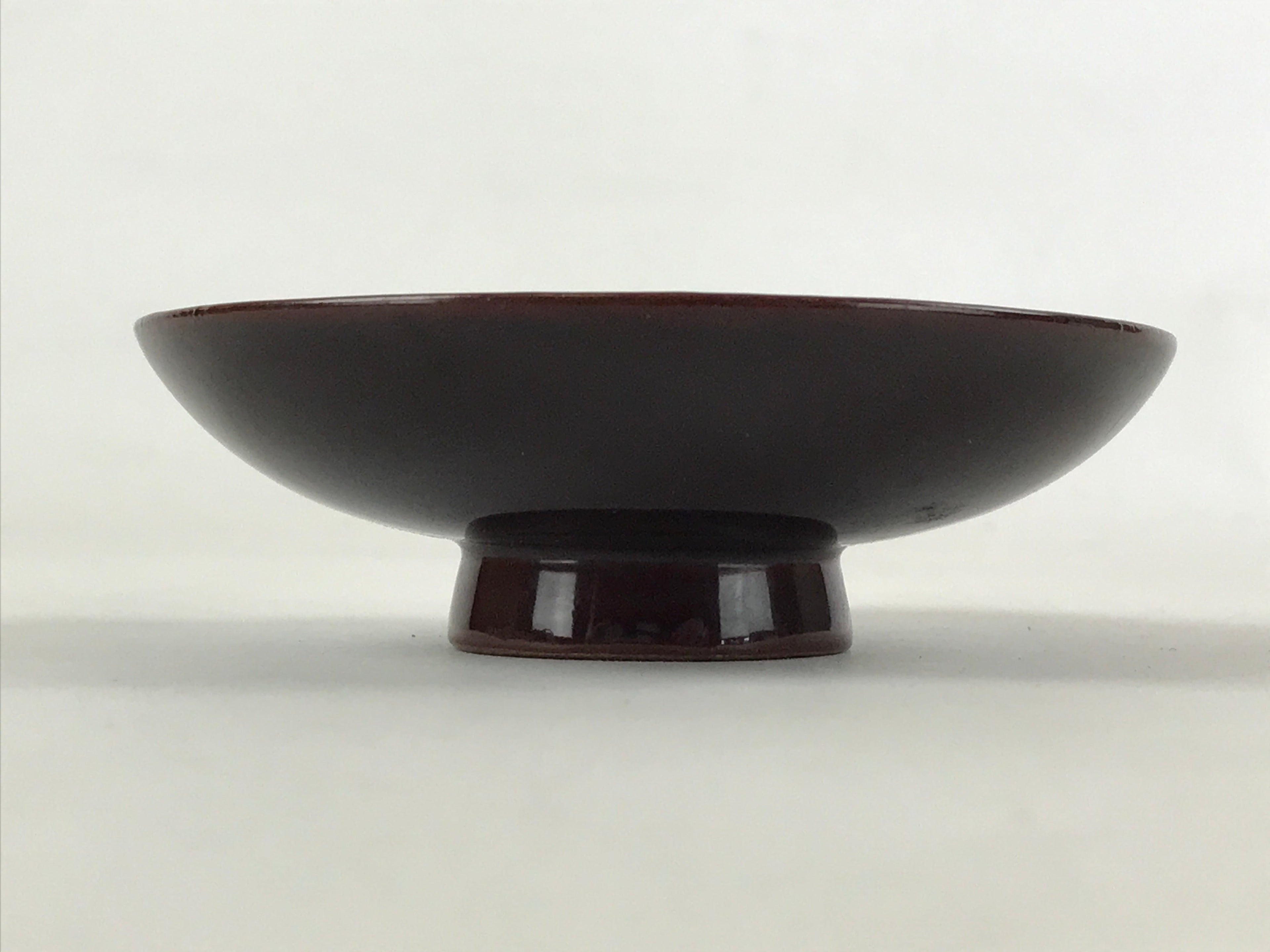 Japanese Wooden Lacquered Makie Sake Cup Sakazuki Vtg Guinomi Brown Gold G103