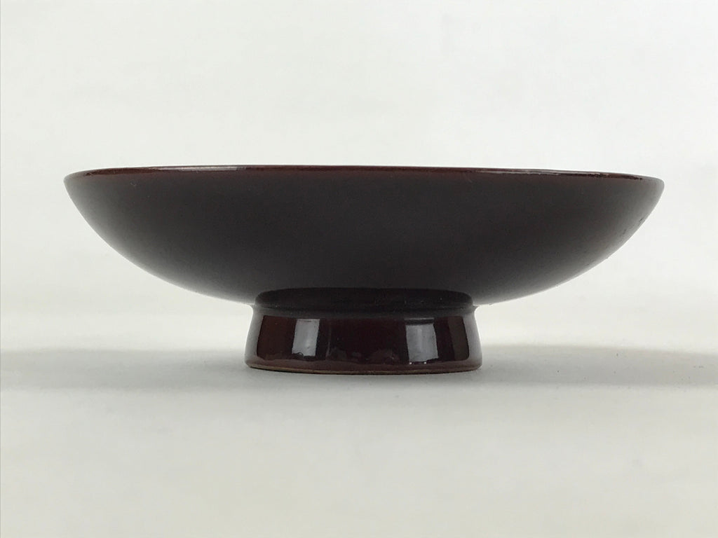 Japanese Wooden Lacquered Makie Sake Cup Sakazuki Vtg Guinomi Brown Gold G103