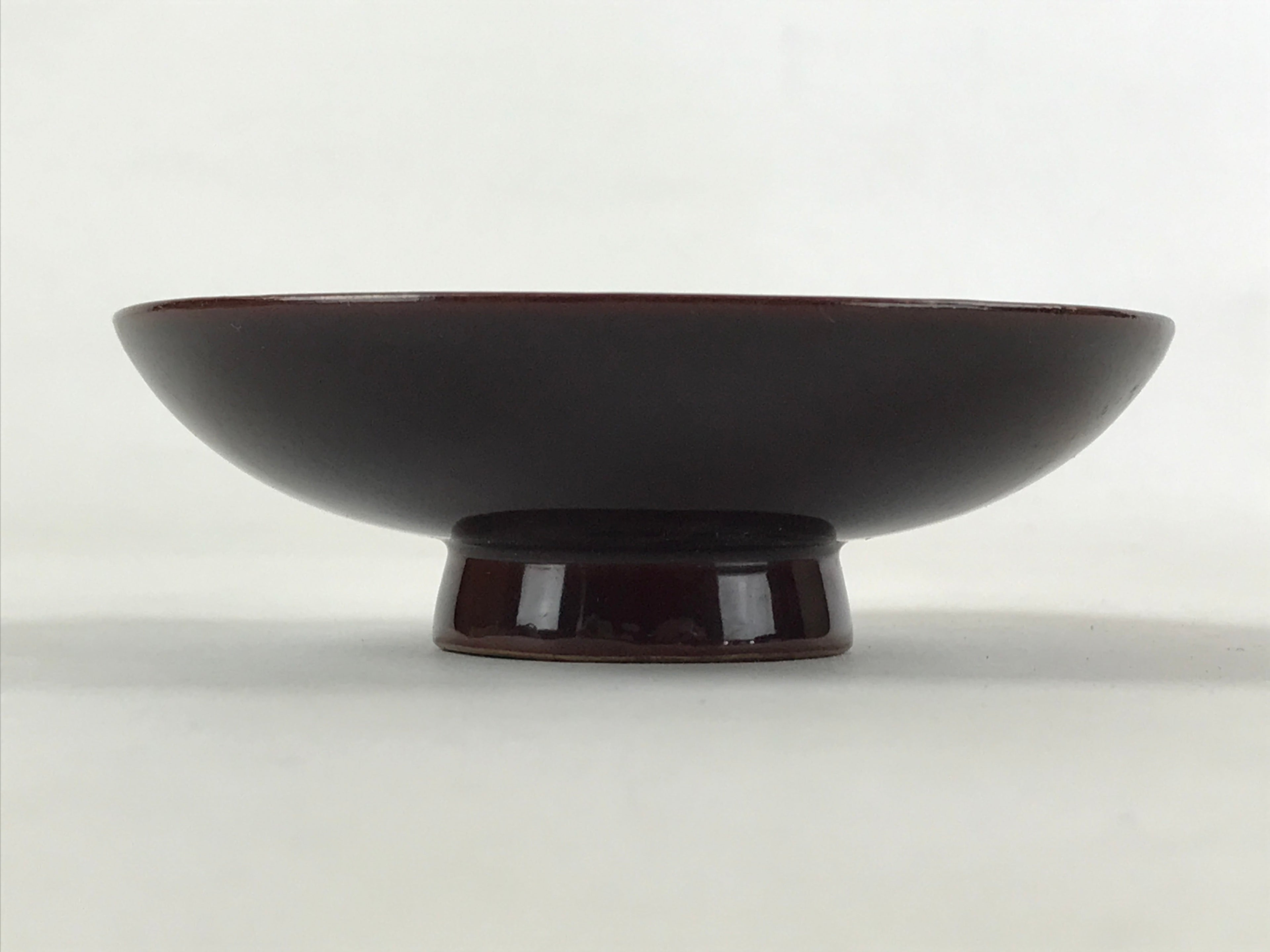 Japanese Wooden Lacquered Makie Sake Cup Sakazuki Vtg Guinomi Brown Gold G103