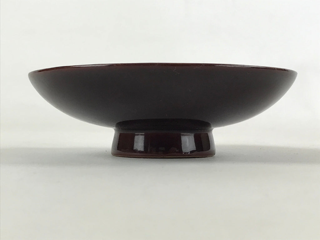 Japanese Wooden Lacquered Makie Sake Cup Sakazuki Vtg Guinomi Brown Gold G103