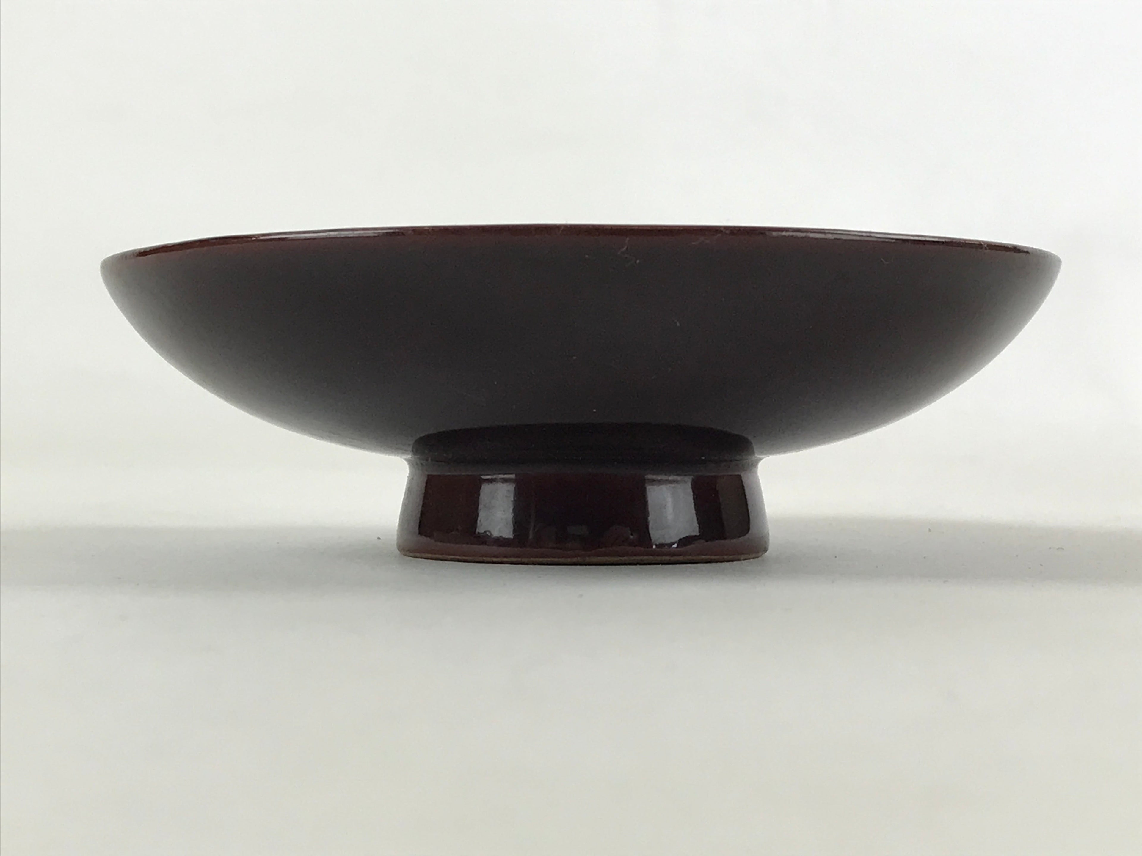 Japanese Wooden Lacquered Makie Sake Cup Sakazuki Vtg Guinomi Brown Gold G103