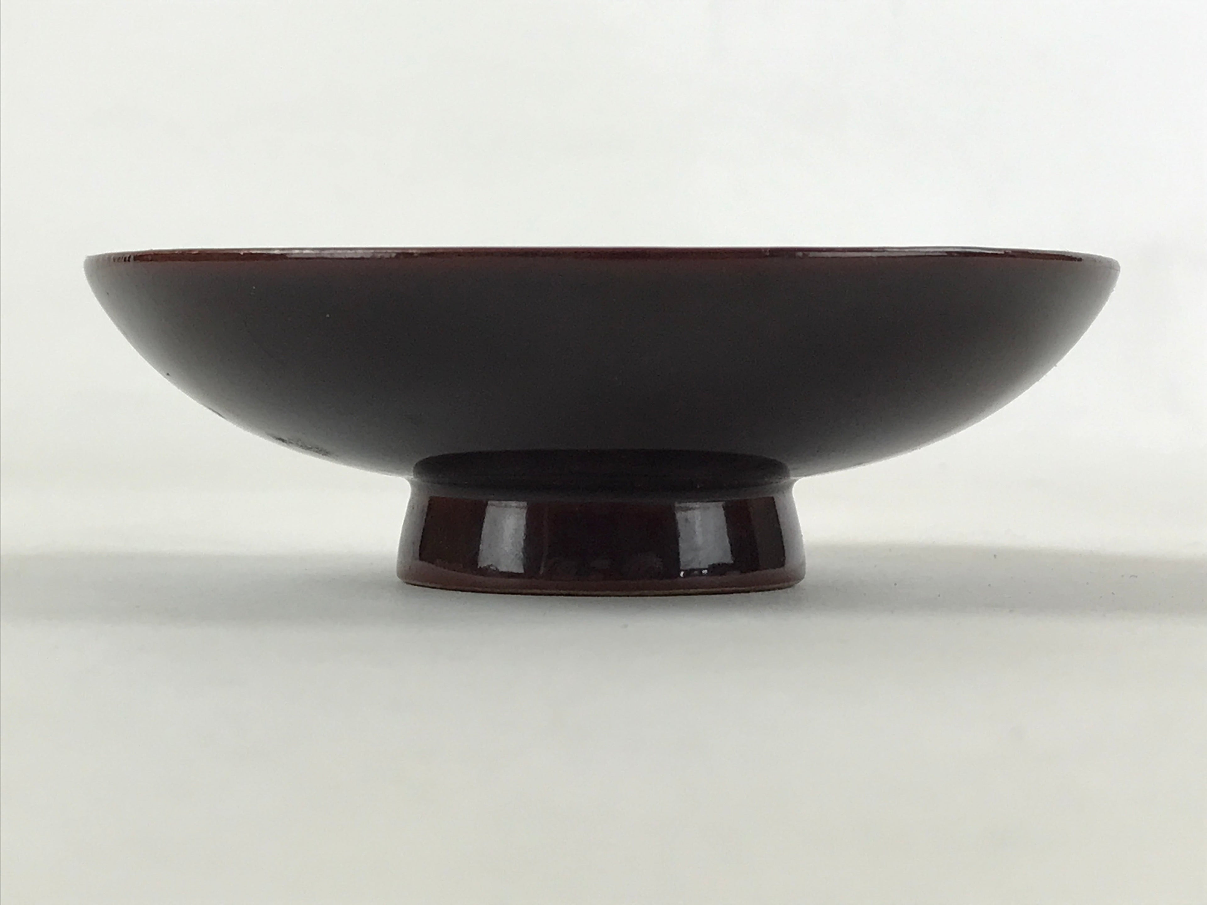 Japanese Wooden Lacquered Makie Sake Cup Sakazuki Vtg Guinomi Brown Gold G103