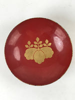 Japanese Wooden Lacquered Sake Cup Sakazuki Vtg Red Gold Commemorative G104
