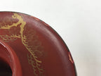 Japanese Wooden Lacquered Sake Cup Stand Vtg Red Gold Sakazuki Stand L49