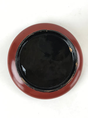 Japanese Wooden Lacquered Sake Cup Stand Vtg Red Gold Sakazuki