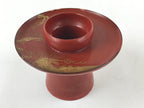 Japanese Wooden Lacquered Sake Cup Stand Vtg Red Gold Sakazuki Stand L49