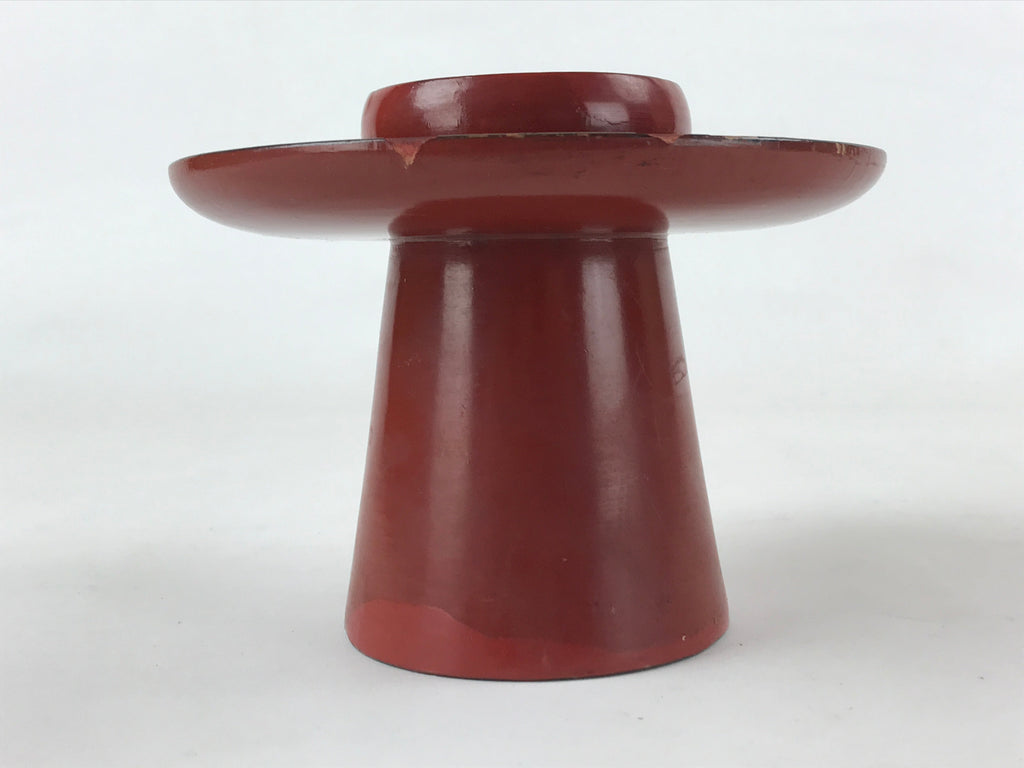 Japanese Wooden Lacquered Sake Cup Stand Vtg Red Gold Sakazuki Stand L49