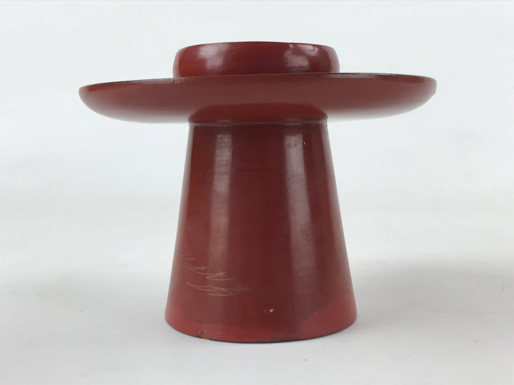 Japanese Wooden Lacquered Sake Cup Stand Vtg Red Gold Sakazuki Stand L49