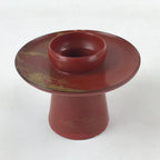 Japanese Wooden Lacquered Sake Cup Stand Vtg Red Gold Sakazuki Stand L49