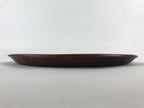 Japanese Wooden Lacquered Serving Tray Vtg Obon Brown Round Rose UR879