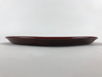 Japanese Wooden Lacquered Serving Tray Vtg Obon Brown Round Rose UR879
