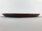 Japanese Wooden Lacquered Serving Tray Vtg Obon Brown Round Rose UR879