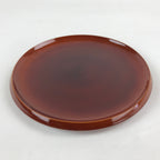 Japanese Wooden Lacquered Serving Tray Vtg Shunkei Nuri Obon Brown Round UR882