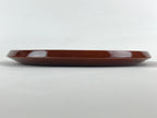 Japanese Wooden Lacquered Serving Tray Vtg Shunkei Nuri Obon Brown Round UR882