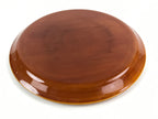 Japanese Wooden Lacquered Serving Tray Vtg Shunkei Nuri Obon Brown Round UR978