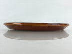 Japanese Wooden Lacquered Serving Tray Vtg Shunkei Nuri Obon Brown Round UR978