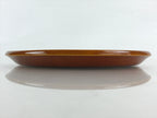 Japanese Wooden Lacquered Serving Tray Vtg Shunkei Nuri Obon Brown Round UR978