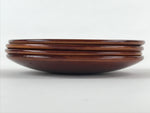 Japanese Wooden Lacquered Small Plate 4pc Set Shunkei-Nuri Meimeizara Round UR92