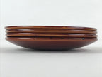 Japanese Wooden Lacquered Small Plate 4pc Set Shunkei-Nuri Meimeizara Round UR92