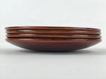 Japanese Wooden Lacquered Small Plate 4pc Set Shunkei-Nuri Meimeizara Round UR92