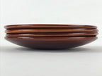 Japanese Wooden Lacquered Small Plate 4pc Set Shunkei-Nuri Meimeizara Round UR92