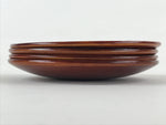 Japanese Wooden Lacquered Small Plate 4pc Set Shunkei-Nuri Meimeizara Round UR92