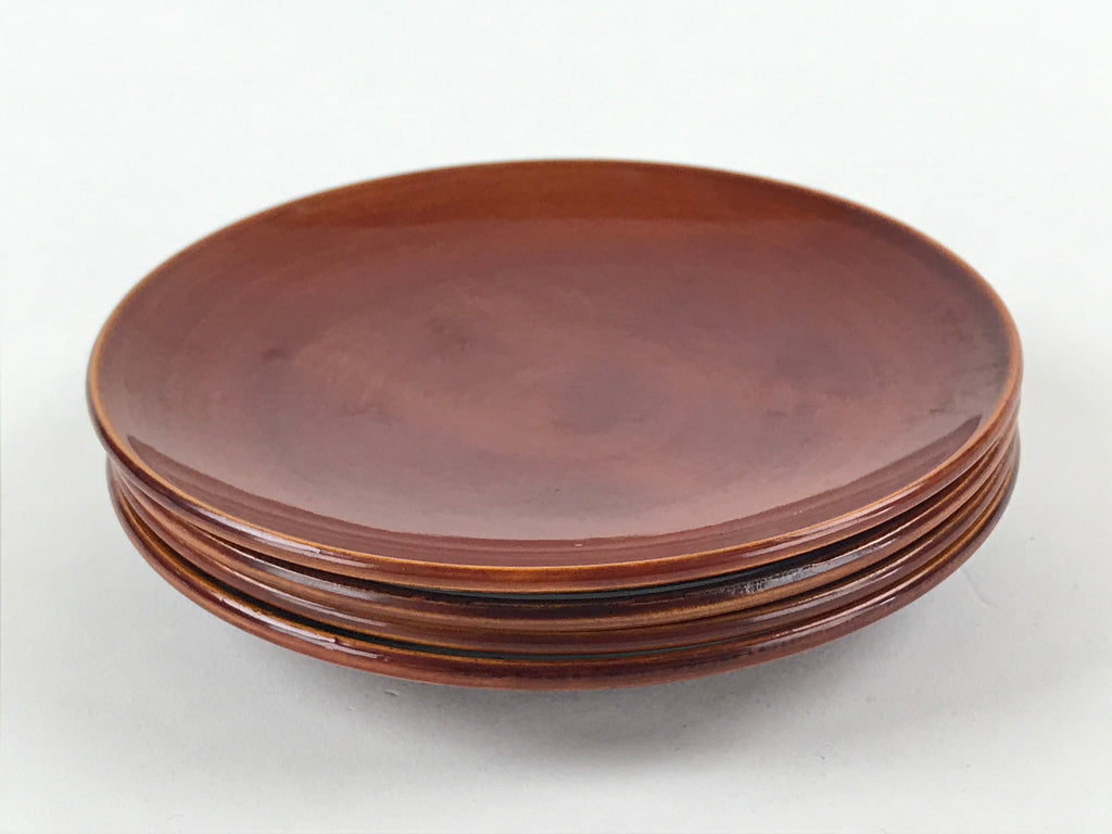 Japanese Wooden Lacquered Small Plate 4pc Set Shunkei-Nuri Meimeizara Round UR92