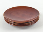 Japanese Wooden Lacquered Small Plate 4pc Set Shunkei-Nuri Meimeizara Round UR92