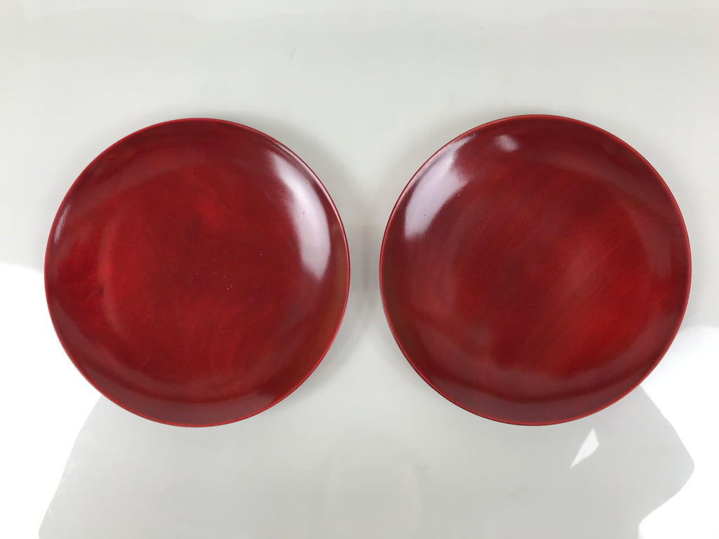 Japanese Wooden Lacquered Small Plate 5pc Set Vtg Meimeizara Hida Shunkei LWB174