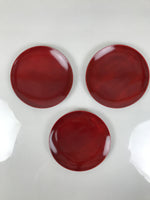 Japanese Wooden Lacquered Small Plate 5pc Set Vtg Meimeizara Hida Shunkei LWB174