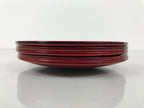 Japanese Wooden Lacquered Small Plate 5pc Set Vtg Meimeizara Hida Shunkei LWB174