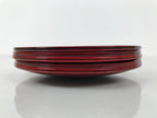 Japanese Wooden Lacquered Small Plate 5pc Set Vtg Meimeizara Hida Shunkei LWB174